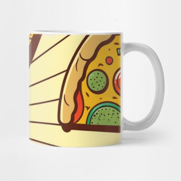 Pizza Pattern Line Drawing Colorful, Awesome Birthday Gift ideas for Pizza Lovers by Pezzolano